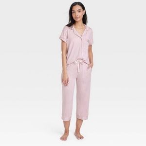 NWT! Top Only!! Women's Beautifully Soft Pajamas Top Pink stripe L
